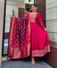 Premium Red Party Wear Anarkali Kurta Set