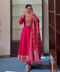 Premium Red Party Wear Anarkali Kurta Set