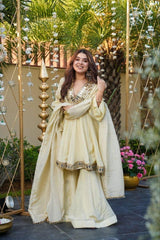 Classic Indian Festive Look in Ivory with Regal Traditional Aesthetics