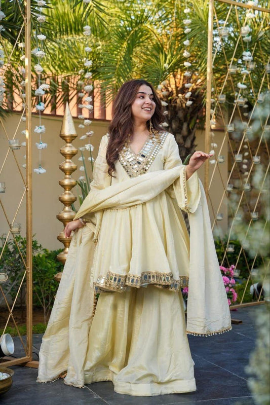 Classic Indian Festive Look in Ivory with Regal Traditional Aesthetics