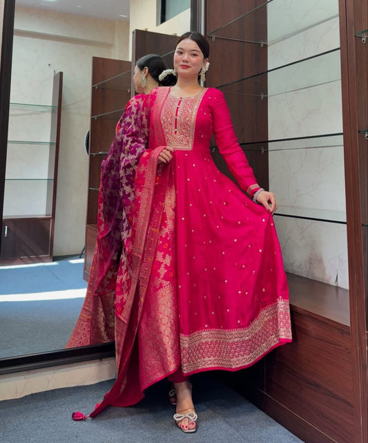 Premium Red Party Wear Anarkali Kurta Set
